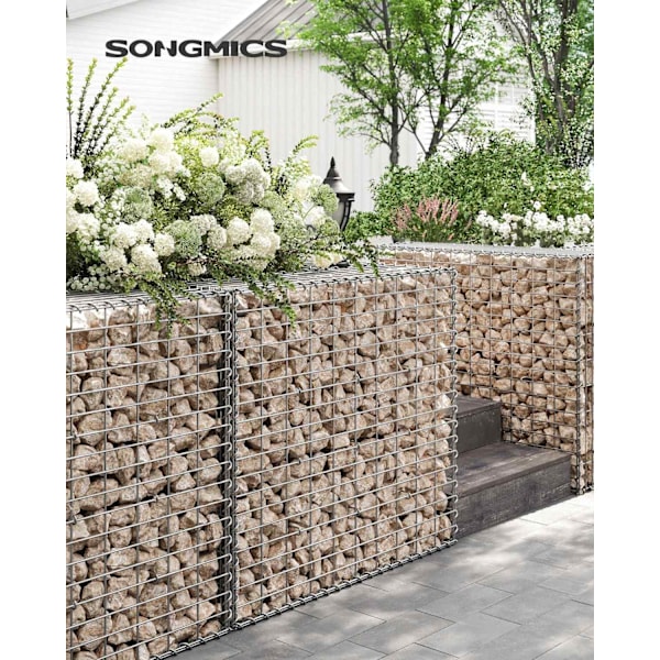 Rootz galvaniserad stålgabion - stenbur - trådnätkorg - landskapsplanering - 100 cm x 90 cm x 30 cm