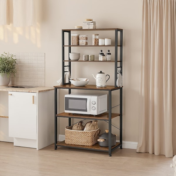 Rootz kökshylla - Stående hylla - Mikrovågshylla - Space -Saving Storage - 80 x 40 x 167 cm