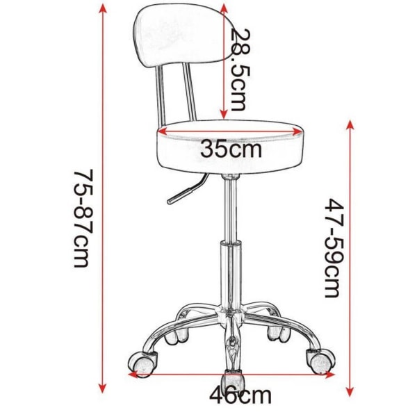 Rootz Ergonomic Swivel Pall - Kontorsstol - Justerbar sits - Högkvalitativt konstläder - Slitstark metallram - Flexibel 360° rotation - 75cm-87cm x 35