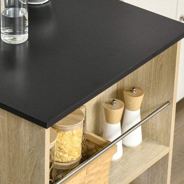 Rootz High Bar Table - Kitchen Work Desk - Tilaa säästävä säilytys - 112L x 57W x 106H CM - Musta tammi.