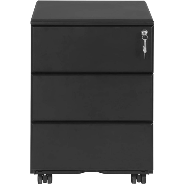 Rootz Roll Container Arkivskåp - Mobilt arkivskåp - Office Storage Organizer - Förmonterad - Säkert låssystem - Gott förvaringsutrymme - Stål - 52,4 c