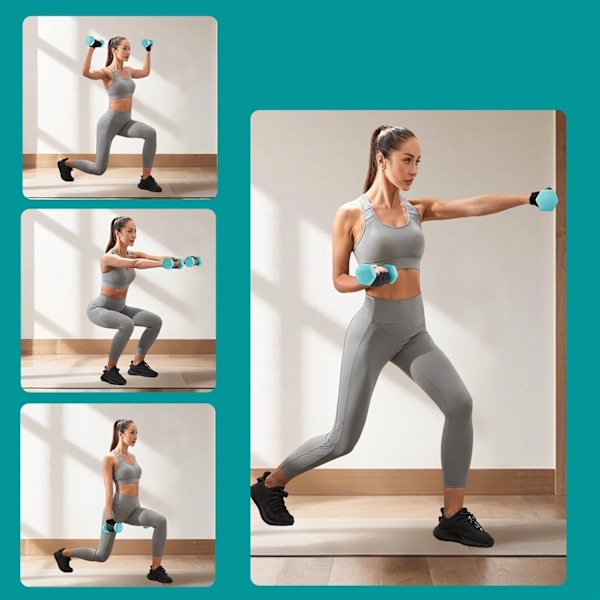 Rootz Dumbbell Set - 3 par - håndvægte - Neoprenbelagt - Styrke muskler - 1 kg/2 kg/3 kg - 13,5x6,5x6cm, 16x8x7,5 cm, 20x9x8,5 cm