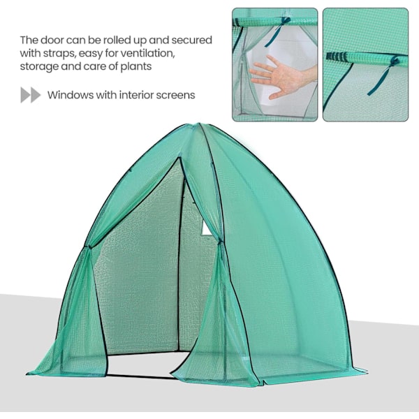 Rootz Conical Greenhouse - Trädgårdsskydd - Växtskydd - UV-skydd, hållbar design, Optimal ventilation - 240cm x 200cm x 240cm / 160cm x 180cm x 160cm