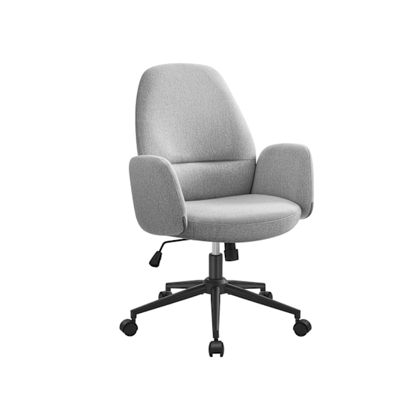 Rootz Snurrstol med Dove Grey Armstöd - Kontorssits - Justerbar i höjdled - Stålram - Bomull-linneblandning - 70 cm x 70 cm x (101-109 cm)