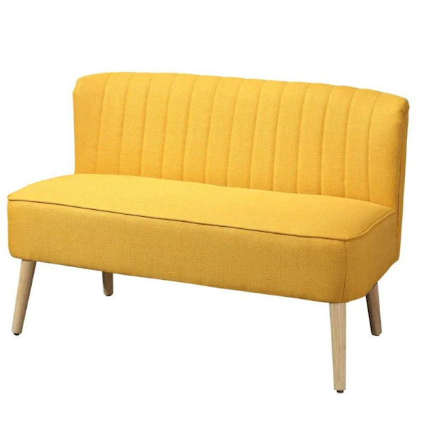 Rootz Sofa - 2 personers stofsofa - Sofasæde - Lounge Sofa - Gul - 117 x 56,5 x 77 cm