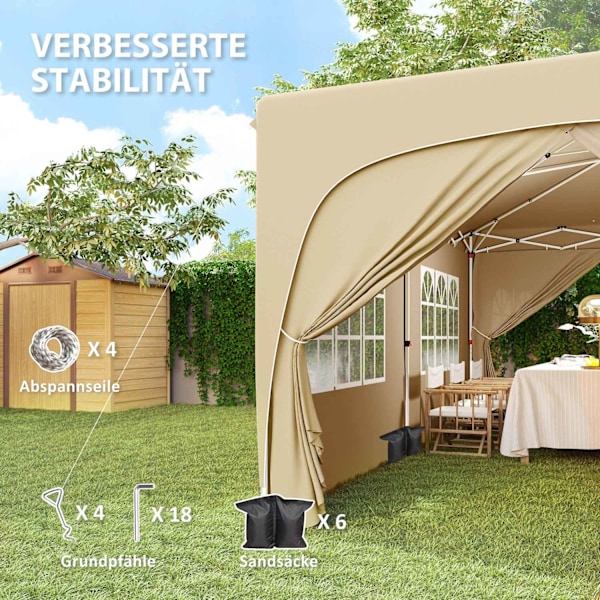 ROOTZ 3 X 6M Pop -Up Gazebo - Havetelt - Udendørs baldakin - UPF50+ UV -beskyttelse - 597 cm x 300 cm x 270 cm