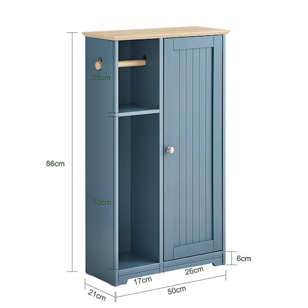 Rootz -moderni kylpyhuonekaappi - wc -säilytys - kompakti järjestäjä - vedenpitävä suunnittelu - 50x86x21cm