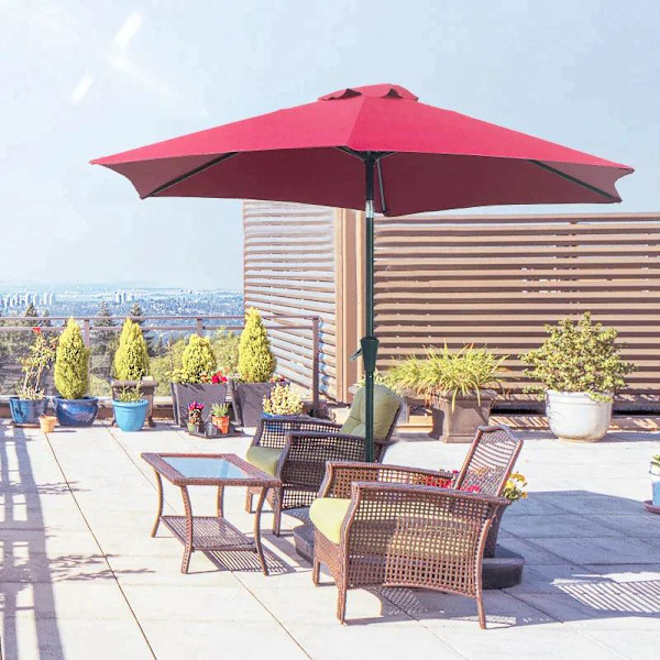 Rootz Parasol - Garden Parasol - Sun Protection - Umbrella - Hand Crank - Tilting Function - Red
