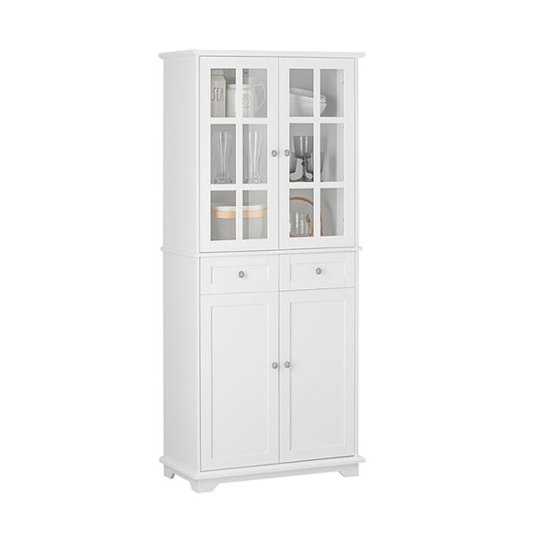 Rootz högt köksskåp - Skafferiskåp - Förvaringsenhet - MDF(PB) - Gummiträ - 76cm x 175cm x 40cm