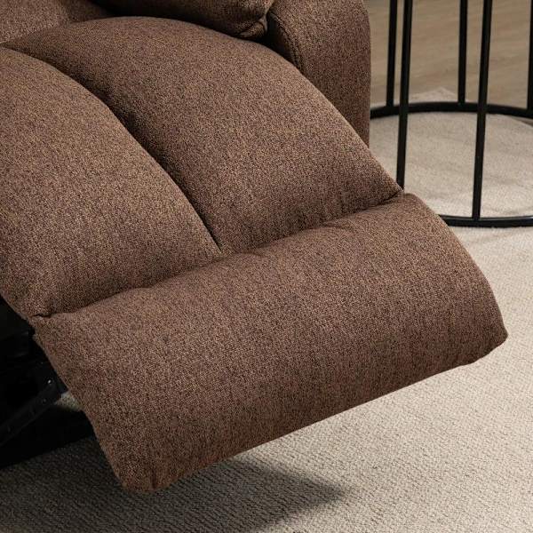 Rootz Stand-Up Chair - 2-i-1 hvilestol - Med liggefunktion - Fjernbetjening - Linned Polyester/Stål - Brun - 92 x 95 x 107 cm