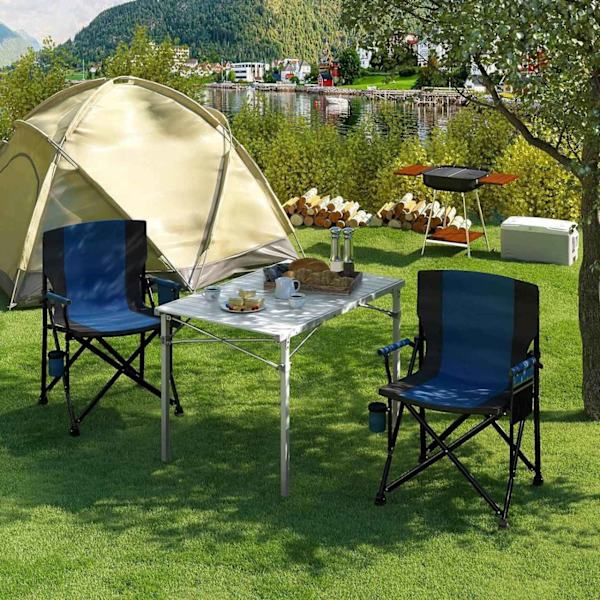 Rootz Campingbord - Fällbart bord - Hopfällbart utomhusbord - Aluminiumram - 69cm x 70cm x 104cm