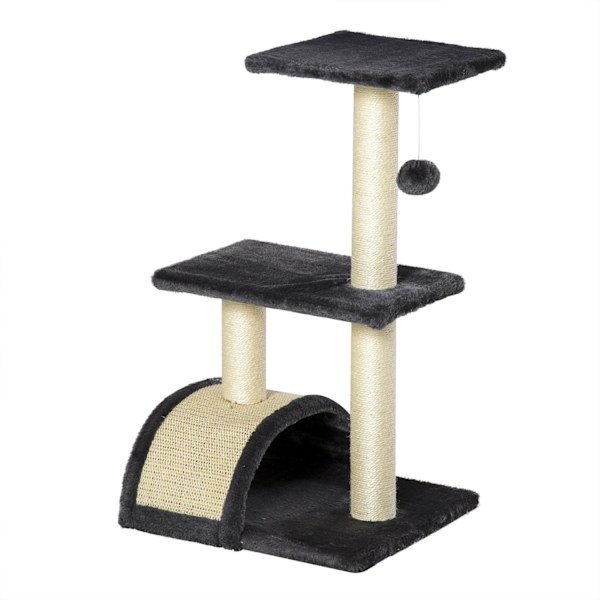 Rootz-raapimistolppa - Raaputuslauta - Pehmeä tyyny - MDF - Harmaa/beige - 40 x 35 x 72 cm