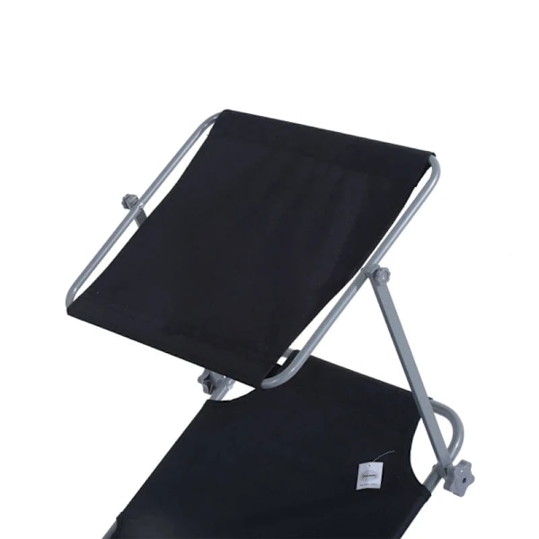 Rootz Solseng - Haveseng - Liggestol Strand - Sammenklappelig liggestol - Med solafskærmning - Sort - 187 x 58 x 36 cm