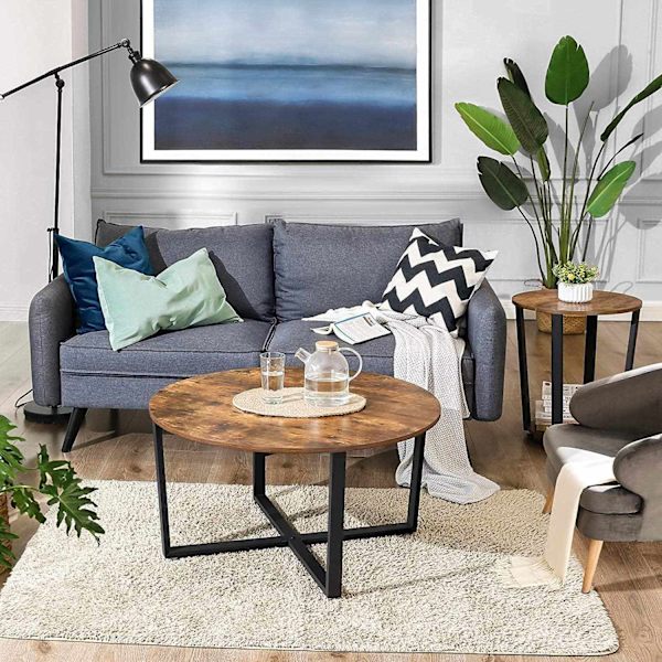 Rootz runt soffbord - Industriell stil - Sidobord - Cocktailbord - 88 x 88 x 47 cm