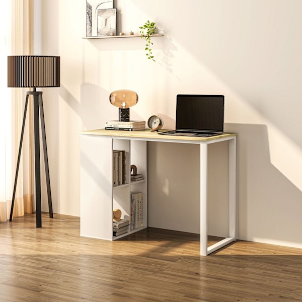 Rootz Compact Computer Desk - Small Office Desk - Moderne arbejdsområde -bord - Opbevaringsrum - 100 x 54 x 75 cm