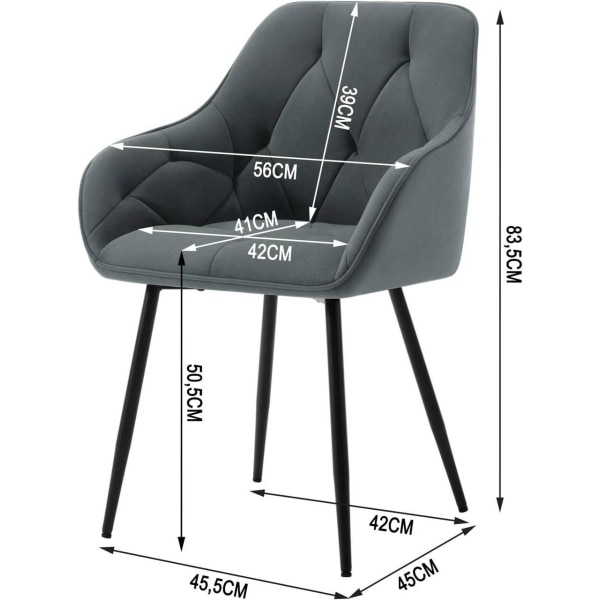 Rootz Velvet Dining Chair - Elegant Stol - Bekväma sittplatser -