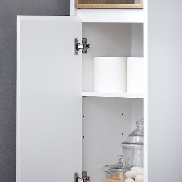 Rootz Tall Badrumskåp - Smal förvaringsenhet - Slim Cabinet - Justerbara hyllor - MDF, PB - 30x170x30cm