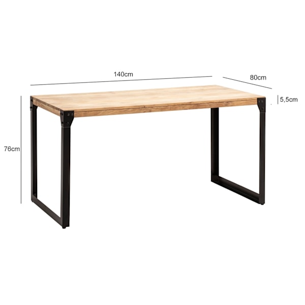 Rootz Massive spisebord - Industriel stil - Træ spisebord - Håndlavet - Sæder 6 - 140 cm x 80 cm x 76 cm