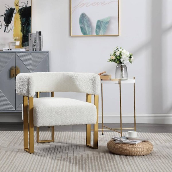 Rootz Chenille Fabric -loungetuoli - Relax-tuoli - Pehmustettu nojatuoli - Ergonominen selkänoja - 67,5 cm x 70 cm x 60 cm