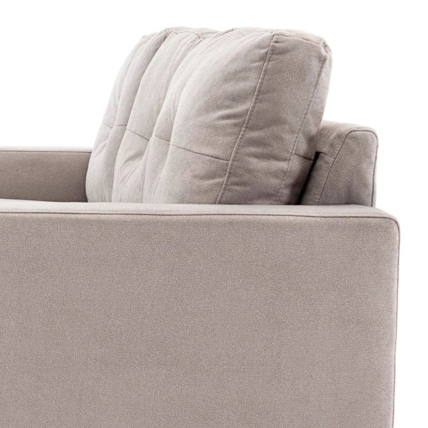 Rootz 3-personers hjørnesofa - Linnedlook - Vendbar chaiselong - Gummitræ - Lysegrå - 193x136x85 cm