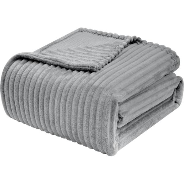Rootz flanell fleecefilt - Randigt mjukt täcke - Mysigt plagg - 280g/m² - 150x200cm / 220x240cm