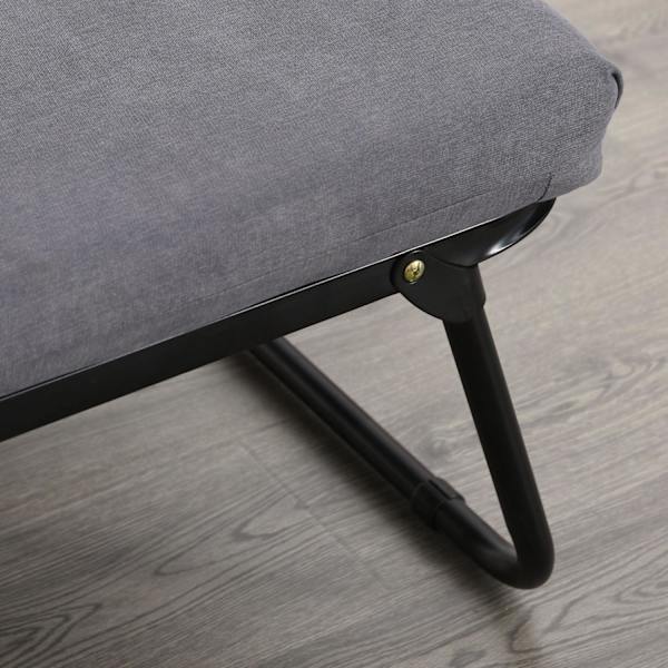 Rootz hopfällbar gästsäng 2-i-1 - Grå - Polyester, stål, skum - 75,59 cm x 26,77 cm x 14,56 cm