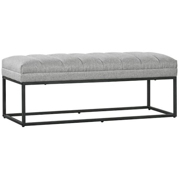 Rootz industrielt designbænk - Sengebænk - Stue - Boligmøbler - Siddeløsning - Linnedstof - Metalben - Pink + Sort - 120L x 44W x 45,5H cm
