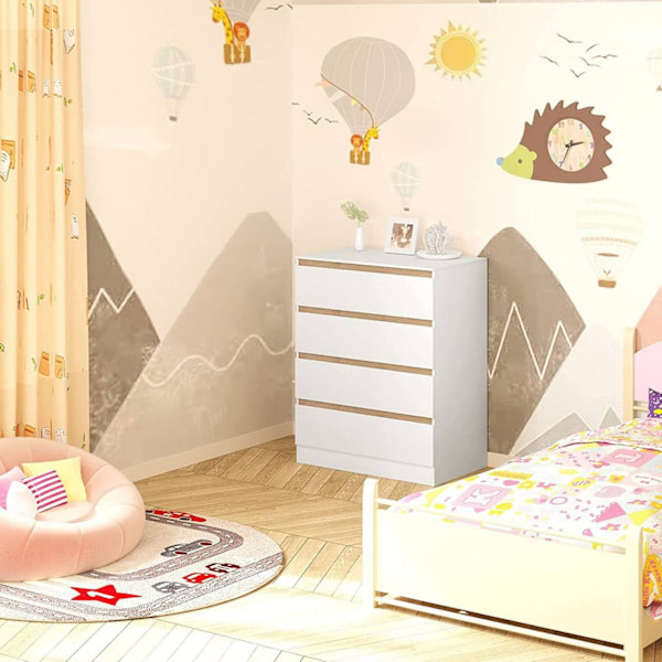 Rootz Puslebord med 4 skuffer - Babykommode - Børnehavemøbler - Spånplade og MDF - 80 cm x 109,2 cm x 75 cm