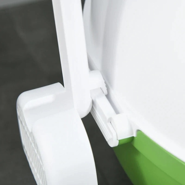 Rootz kattsandlåda - Sil - Skopa - Katter upp till 4 kg - Lätt att rengöra - Söt design - Plast - Grön + Vit - 53L x 51W x 48H cm