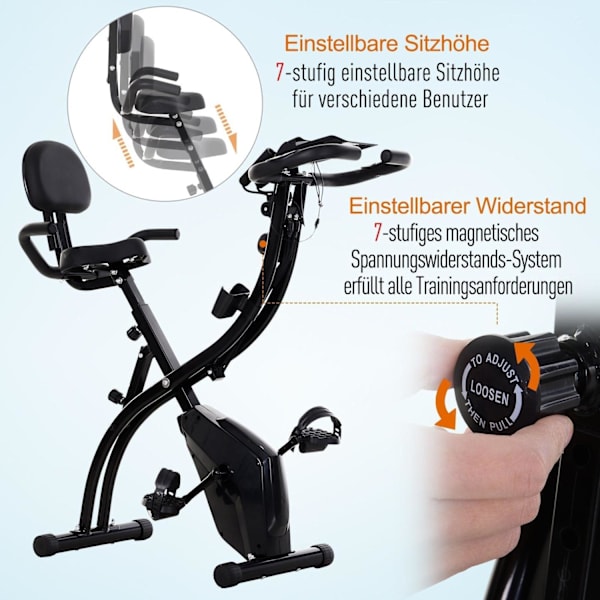 Rootz motionscykel 2-i-1 - Sort - Stål, Abs - 42,12 cm x 20,47 cm x 43,3 cm