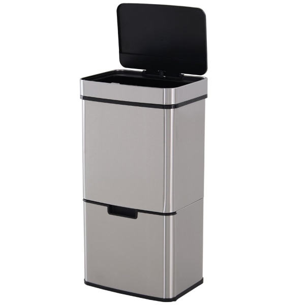Nancy's Bozeman Prullenbak - Anturi Prullenbak - Afvalscheidingssysteem - 72 L - 3-Vaks - RVS - 42 x 30 x 81 cm - Holla