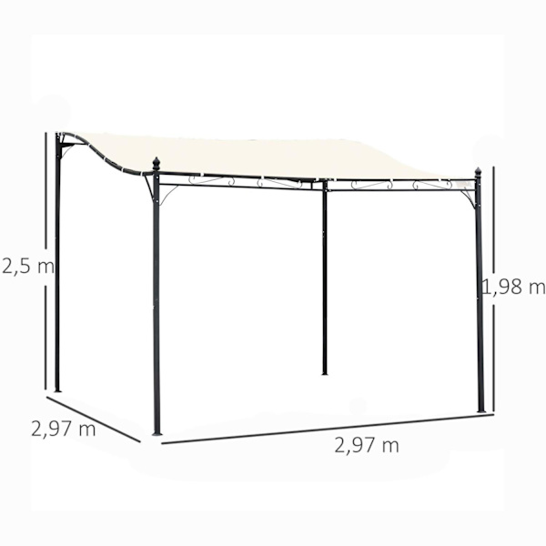 Rootz Roofing Pavilion - musta - metalli, polyesteri - 116,92 cm x 116,92 cm x 77,95 cm