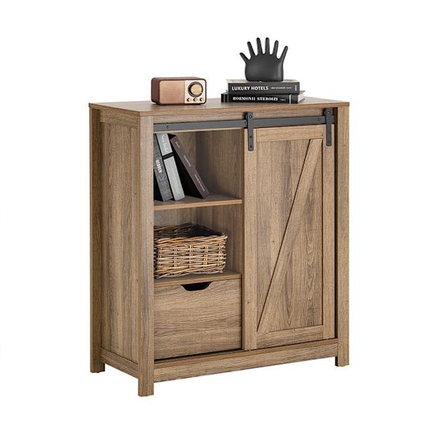 Rootz Modern skænk med skydedør - Kommode - Skoskab - Alsidig opbevaring - PB(E1) Materiale - 80cm x 91cm x 35cm