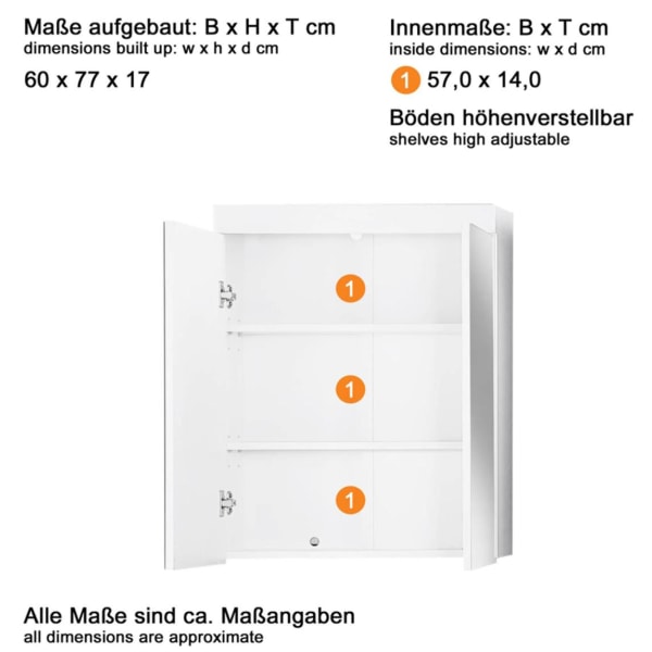 Rootz Badeværelsessæt - Badeværelsesskabe - Højglans - 112 x 190 White