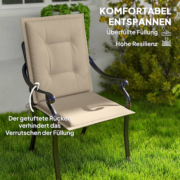 Rootz 4 -styckes säte kudde - stol kudde - pall kudde - maximal komfort - 108 cm x 50 cm x 5 cm - inomhus utomhusanvändning - UV & vattenbeständig