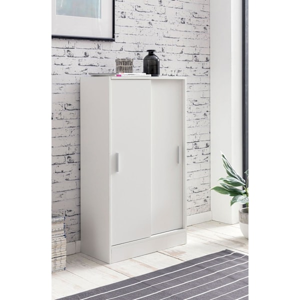 Rootz arkivskåp trä 60 x 107,5 x 28,5 cm vit - Design multifunktionsskåp - Kontorsskåp Modernt - Byrå Hallmöbler - Sideboard hall byrå - Litet förvari