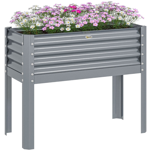 Rootz-korotettu kasvien istutuslaatikko - Puutarhaistuin - Korotettu puutarhasänky - Säänkestävä - Ergonominen muotoilu - Helppo koota - 100 cm x 45 c