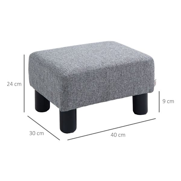 Rootz pall med tygöverdrag - Fotstöd - Soffbord - Stöder upp till 100 kg - Bekväma sittplatser - Skyddande fotkuddar - 40 cm x 30 cm x 24 cm - Ljusgrå