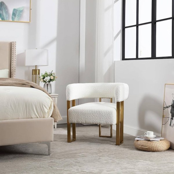 Rootz Chenille Fabric Lounge Chair - Relax Chair - Polstret lænestol - Ergonomisk ryglæn - 67,5 cm x 70 cm x 60 cm