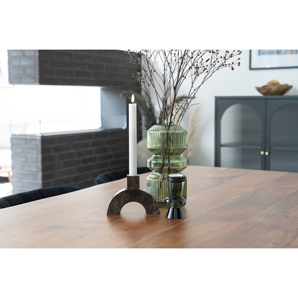 Rootz Green Glass Vase - Decorative Vase - Modern Glass Vase - Lägger till elegans - Ø12x25 cm