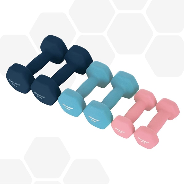 Rootz Halterset - Håndvægte - Halterstandaard - Hexagon - 2 x 1 kg - 2 x 2 kg - 2 x 3 kg