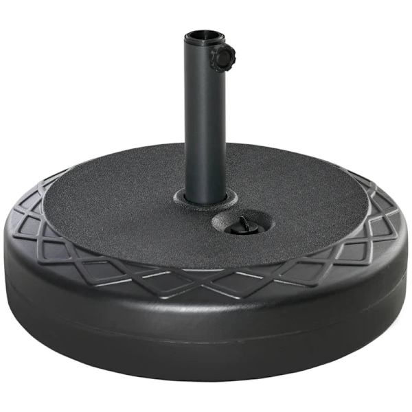 Rootz Parasol Stand - Parasol Holder - Parasol Base - Paraply Stand - Vejrbestandig - Fyldbar - Sort - Ø55 x 38H cm