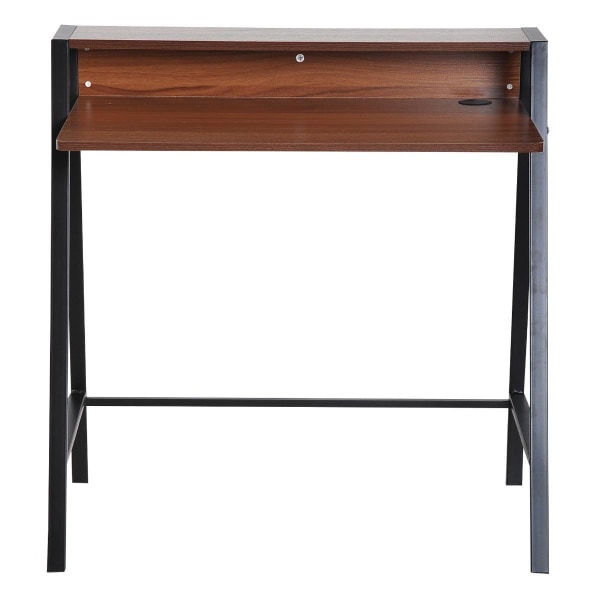 Rootz Desk - Computer Desk - Office Table - Computer Table - Drawer - Processed Wood - Steel - Brown - Black