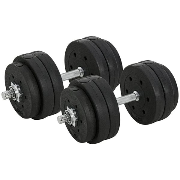 Rootz Hantelset - 30KG Hantelset - med viktskivor - för hemmakontoret gym - Stål - PU - Styrketräning - Svart