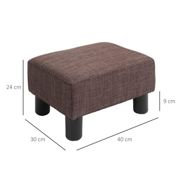 Rootz stilfuld skammel med stofbetræk - Fodstøtte - Sofabord - Komfortabel siddeplads - Alsidig brug - Gulvbeskyttelse - 40W x 30D x 24H cm - Linnedst