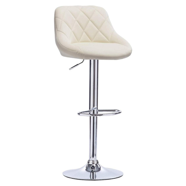 Rootz Premium barstole i imiteret læder - Justerbare bordskamler - Drejelige barstole - Holdbar, behagelig, nem at rengøre - 84 cm-106 cm x 38 cm x 35