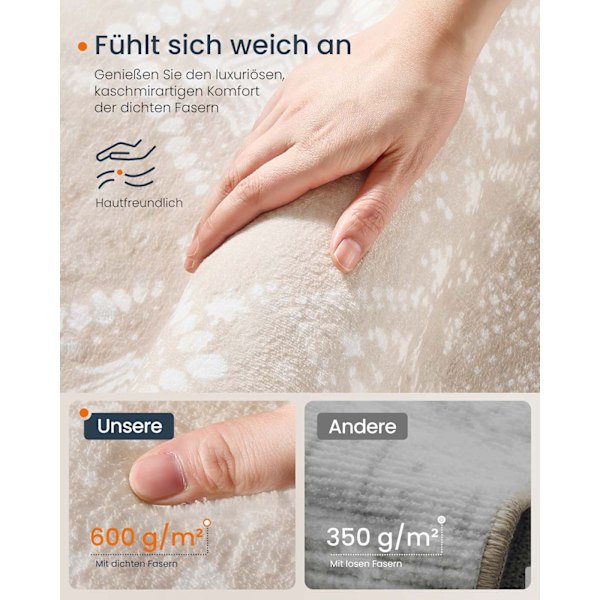 Rootz Boho -tæppe - Fluffy Area Rug - Brown Mat - Soft Tekstur - 140 cm x 200 cm