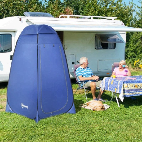 Rootz-suihkuteltta - Pop-up WC-teltta - Siirrettävä teltta - Leirintäteltta - Camping suihkuteltta - Sisätaskulla - Vedenpitävä - Polyesteri - Tummans