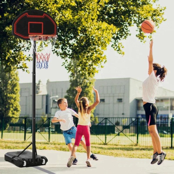 Rootz Basketball Stand - Basketball Hoop - Højdejusterbar - Meget stabil - Stål/PE - Sort - 131 x 49 x 195-250 cm