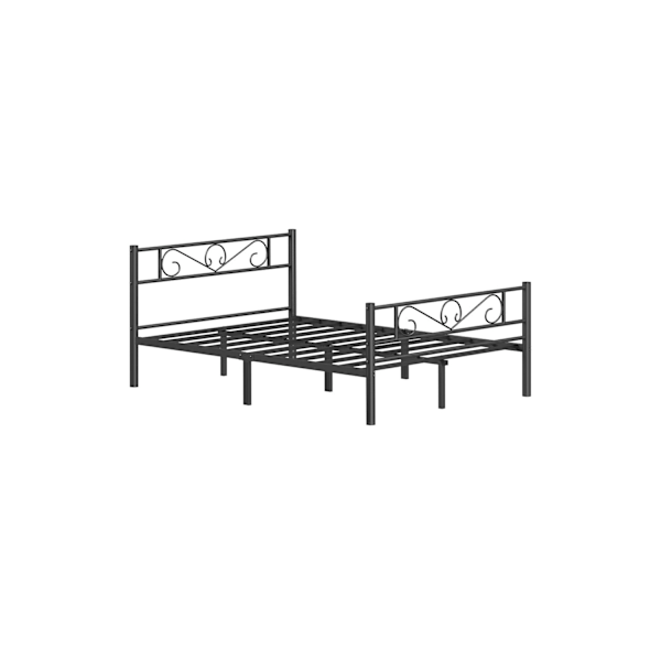Rootz-sängyn runko - Metallinen sänky - Muste musta - 454 kg Kapasiteetti - 208 cm x 141,8 cm x 86,4 cm - Ohjeet ja lisävarustepakkaus
